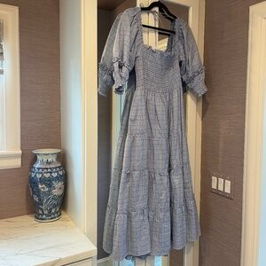 Hill House Home - Nesli Nap Dress - Sky Blue & White Plaid